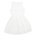 REISS Womens White Fit & Flare Polyester Sleeveless Short Dress UK 8 Elegant