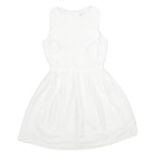 REISS Womens White Fit & Flare Polyester Sleeveless Short Dress UK 8 Elegant