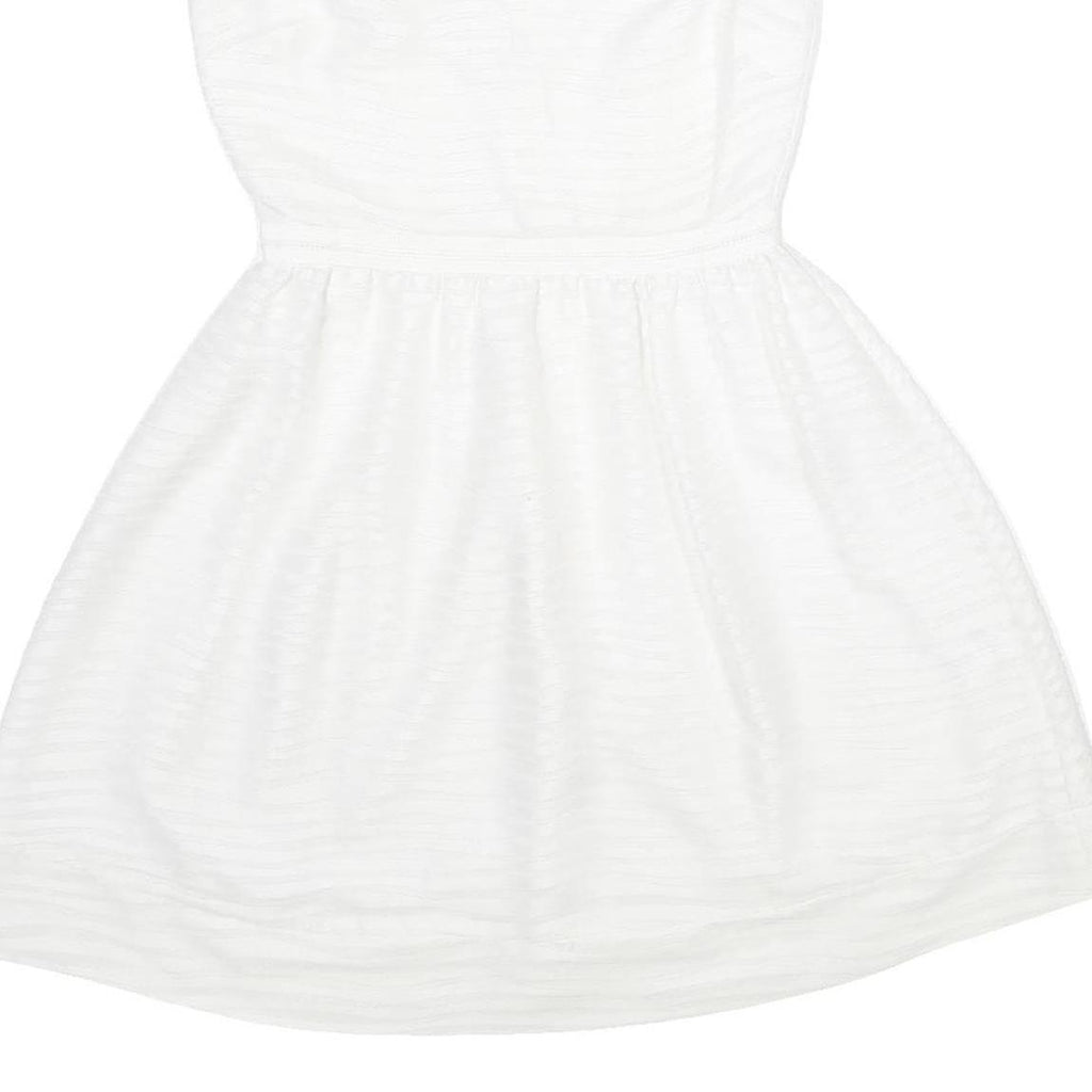 REISS Womens White Fit & Flare Polyester Sleeveless Short Dress UK 8 Elegant