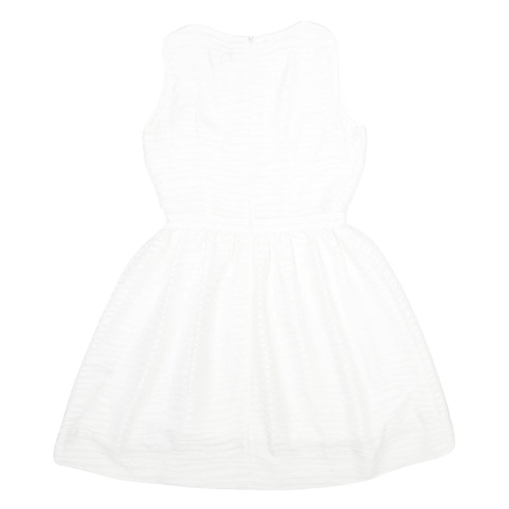 REISS Womens White Fit & Flare Polyester Sleeveless Short Dress UK 8 Elegant