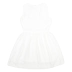 REISS Womens White Fit & Flare Polyester Sleeveless Short Dress UK 8 Elegant