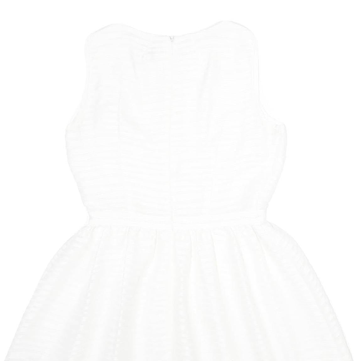 REISS Womens White Fit & Flare Polyester Sleeveless Short Dress UK 8 Elegant