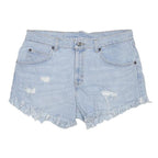 WRANGLER Womens Light Blue Denim Casual Cut-Off Shorts M W34 Distressed Frayed
