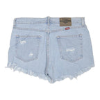 WRANGLER Womens Light Blue Denim Casual Cut-Off Shorts M W34 Distressed Frayed