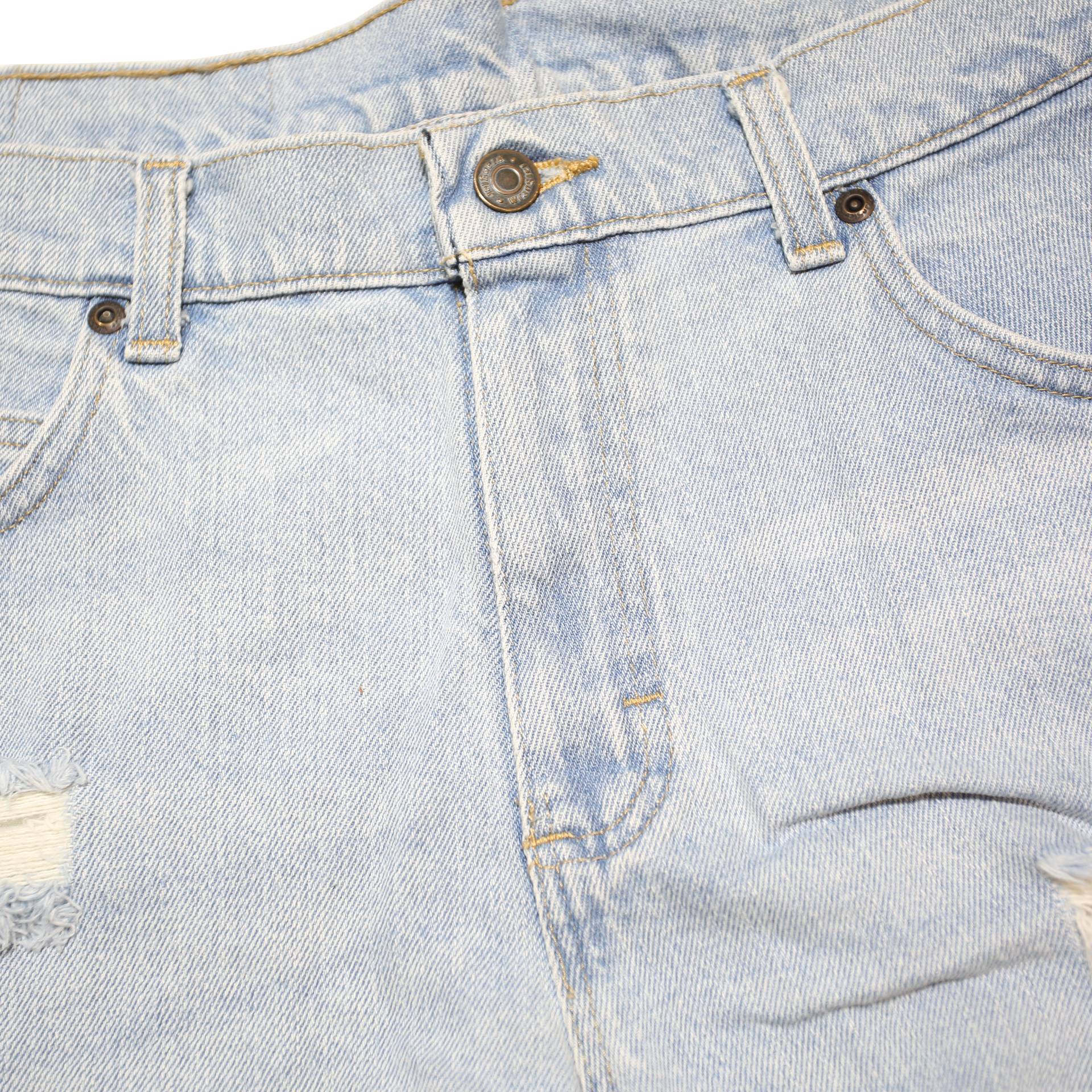 WRANGLER Womens Light Blue Denim Casual Cut-Off Shorts M W34 Distressed Frayed