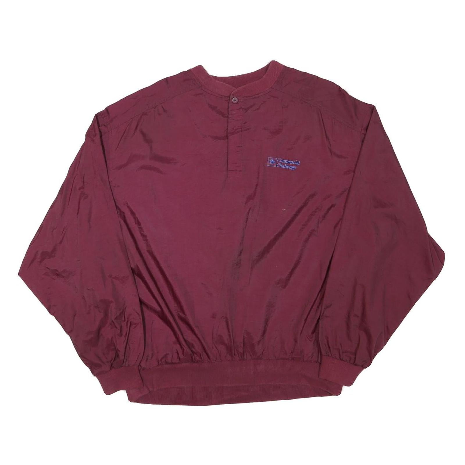 PORT COMPANY Mens Maroon Crew Neck L Sweatshirt Commercial Challenge Embroidered
