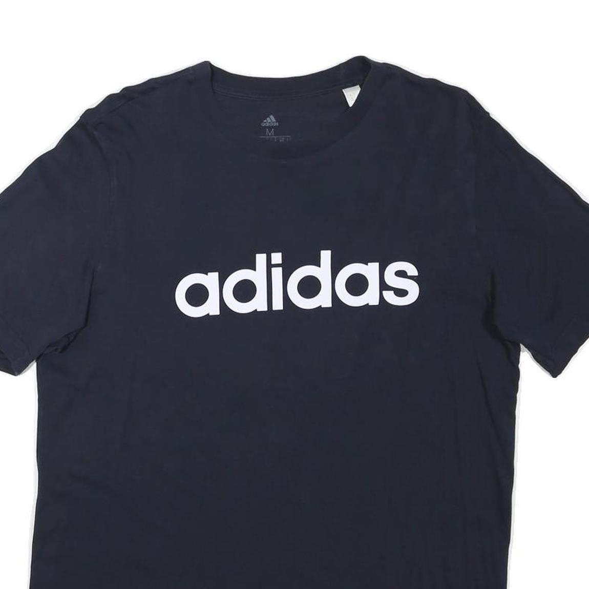 ADIDAS Mens Black Modern T-Shirt M Short Sleeve Crew Neck Cotton Blend