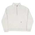 CARHARTT Womens White 1/4 Zip XL Cotton Blend Sweatshirt Pullover Casual