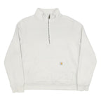 CARHARTT Womens White 1/4 Zip XL Cotton Blend Sweatshirt Pullover Casual