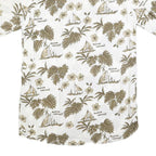 WORLD OF BASIC Mens White & Brown Hawaiian Shirt S Summer Casual Cotton Blend