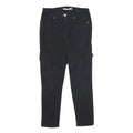 LEVI'S Womens Cotton Blend Black Slim Straight Trousers W29 L26 Cargo Pocket Zip