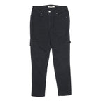 LEVI'S Womens Cotton Blend Black Slim Straight Trousers W29 L26 Cargo Pocket Zip