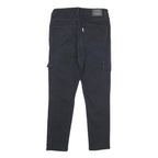 LEVI'S Womens Cotton Blend Black Slim Straight Trousers W29 L26 Cargo Pocket Zip