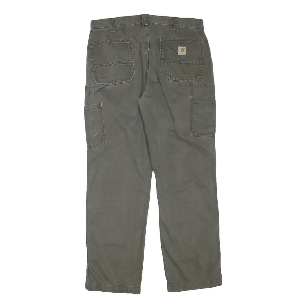 CARHARTT Mens Regular Fit Cotton Blend Green Workwear Trousers W36 L32