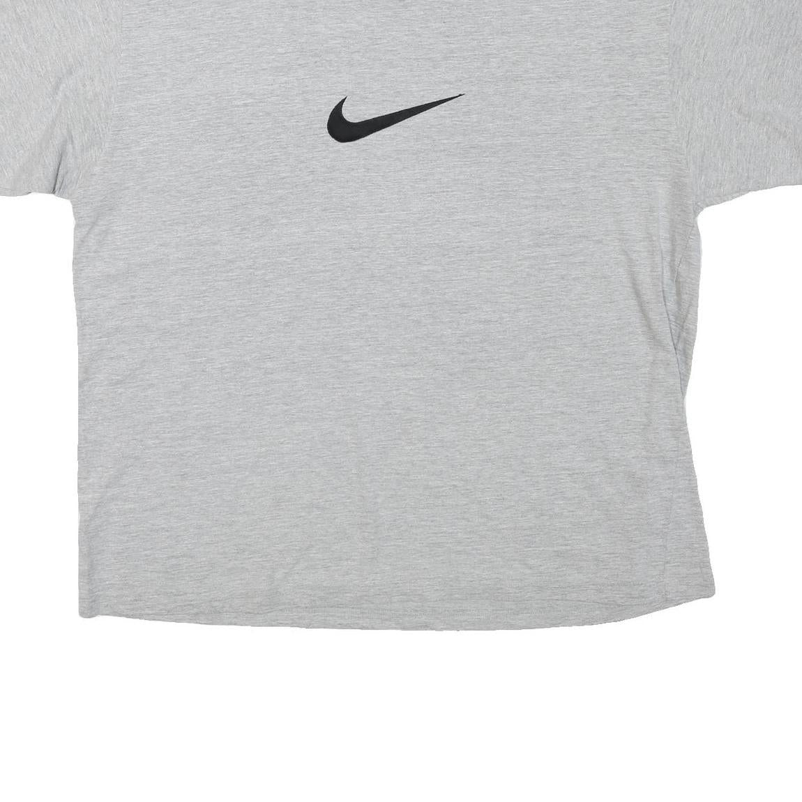 NIKE Mens Grey T-Shirt XL Short Sleeve Crew Neck Cotton Blend Logo