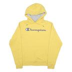 CHAMPION Mens Yellow Pullover Hoodie S Cotton Blend Casual Sweater
