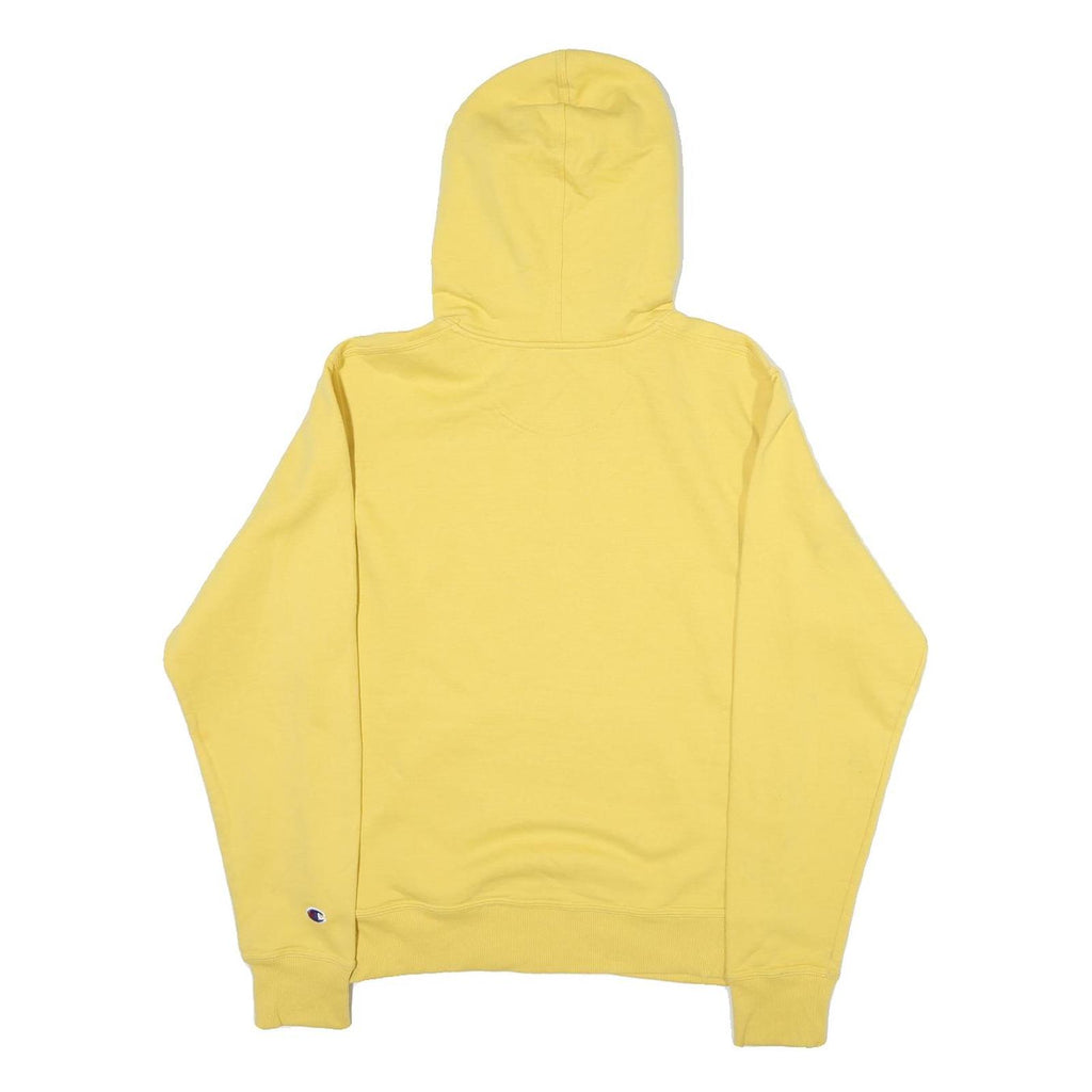 CHAMPION Mens Yellow Pullover Hoodie S Cotton Blend Casual Sweater
