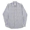 COVERI Mens Blue & White Check Shirt L Long Sleeve Button Closure Casual