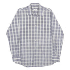 COVERI Mens Blue & White Check Shirt L Long Sleeve Button Closure Casual