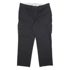 DICKIES Mens Cotton Blend Black Regular Straight Leg Trousers W42 L32 Industrial
