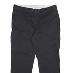 DICKIES Mens Cotton Blend Black Regular Straight Leg Trousers W42 L32 Industrial
