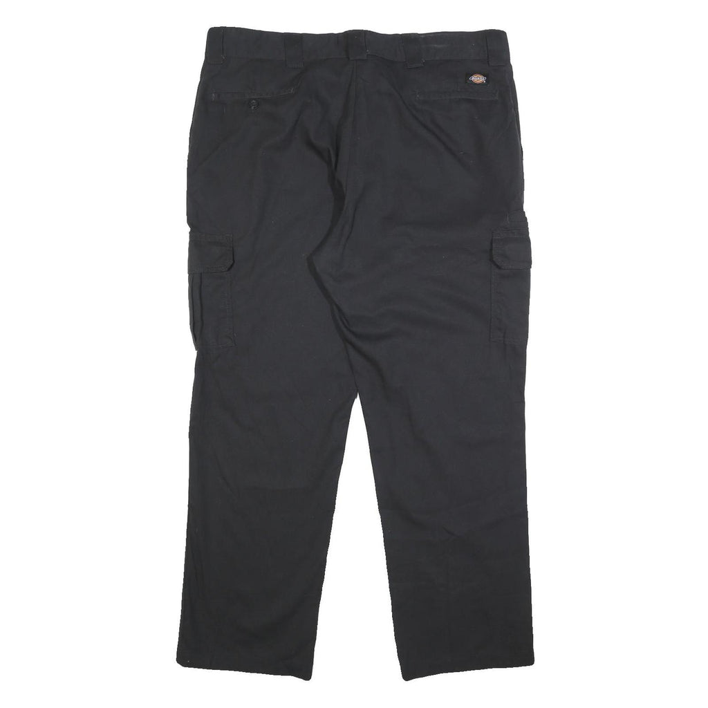 DICKIES Mens Cotton Blend Black Regular Straight Leg Trousers W42 L32 Industrial