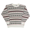 BILL BLASS Mens Cream Patterned Crew Neck Basic Knit Jumper L Cotton Casual Warm