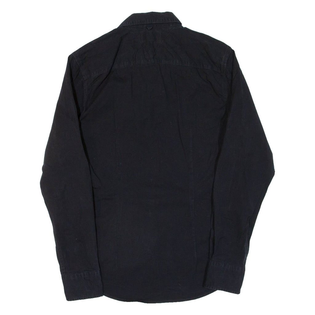 TOMMY HILFIGER Slim Fit Mens Plain Shirt Black Long Sleeve S