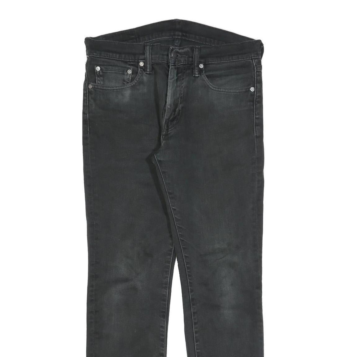 LEVI'S 511 Slim Mens Black Slim Jeans Denim Medium W32 L29 Zip Cotton Blend