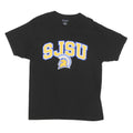 CHAMPION Mens Black SJSU Graphic T-Shirt L Short Sleeve Crew Neck Cotton Blend