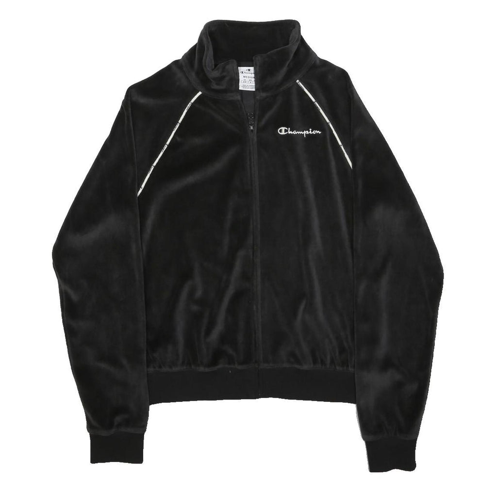 CHAMPION Womens Black Zip Jacket M Polyester Plain Casual Sportswear Track Top