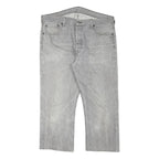 LEVI'S 501 Mens Jeans Grey Regular Straight Denim Light W36 L23 Button Closure