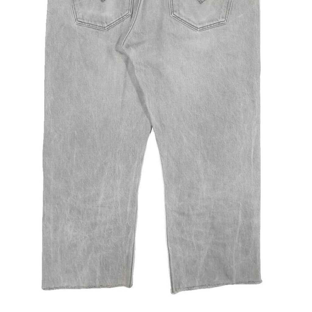 LEVI'S 501 Mens Jeans Grey Regular Straight Denim Light W36 L23 Button Closure