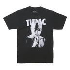 2PAC Mens Black 2PAC Graphic T-Shirt S Short Sleeve Crew Neck Cotton Blend