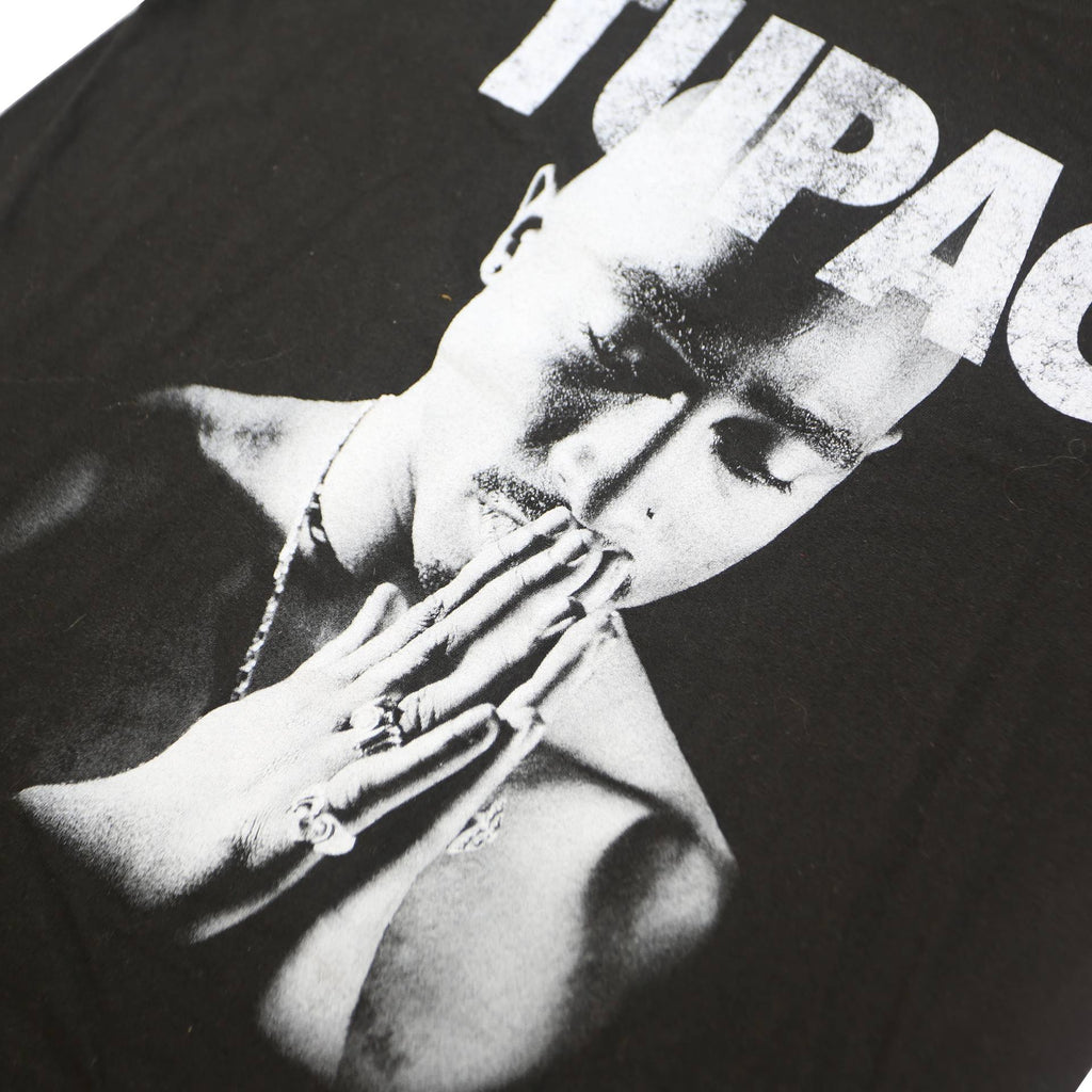 2PAC Mens Black 2PAC Graphic T-Shirt S Short Sleeve Crew Neck Cotton Blend