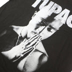2PAC Mens Black 2PAC Graphic T-Shirt S Short Sleeve Crew Neck Cotton Blend