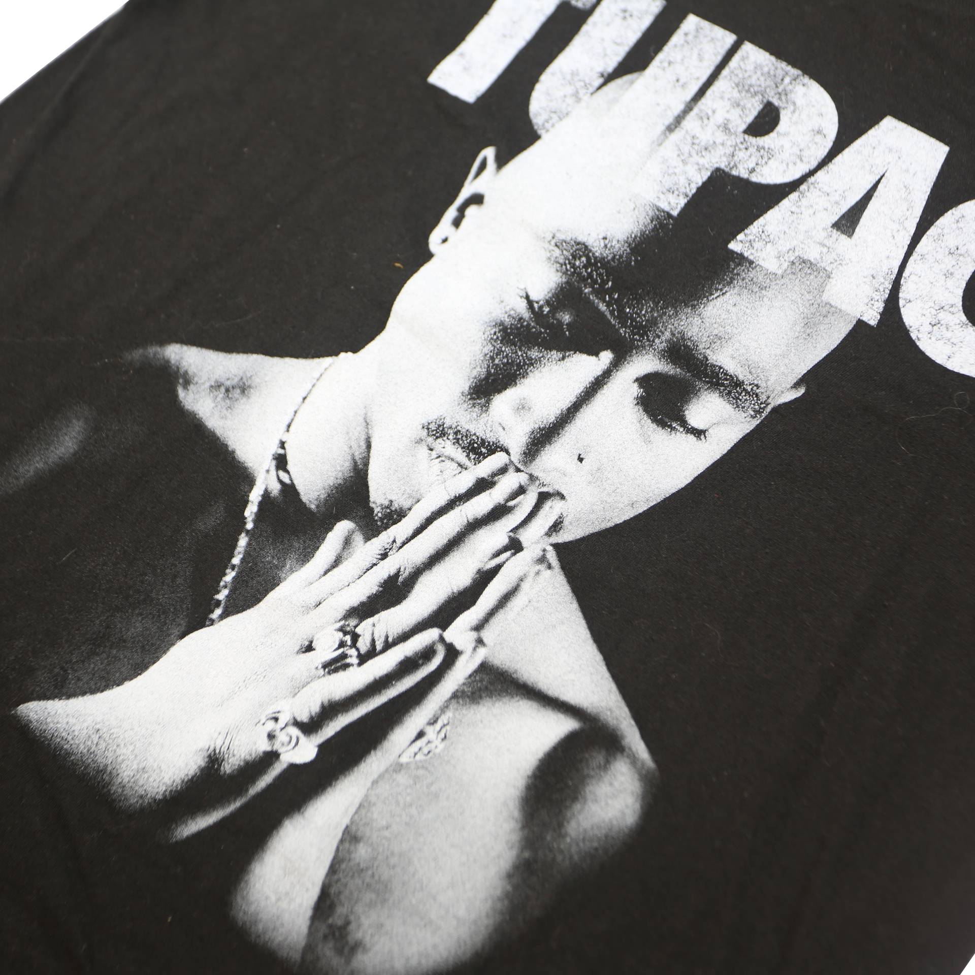 2PAC Mens Black 2PAC Graphic T-Shirt S Short Sleeve Crew Neck Cotton Blend