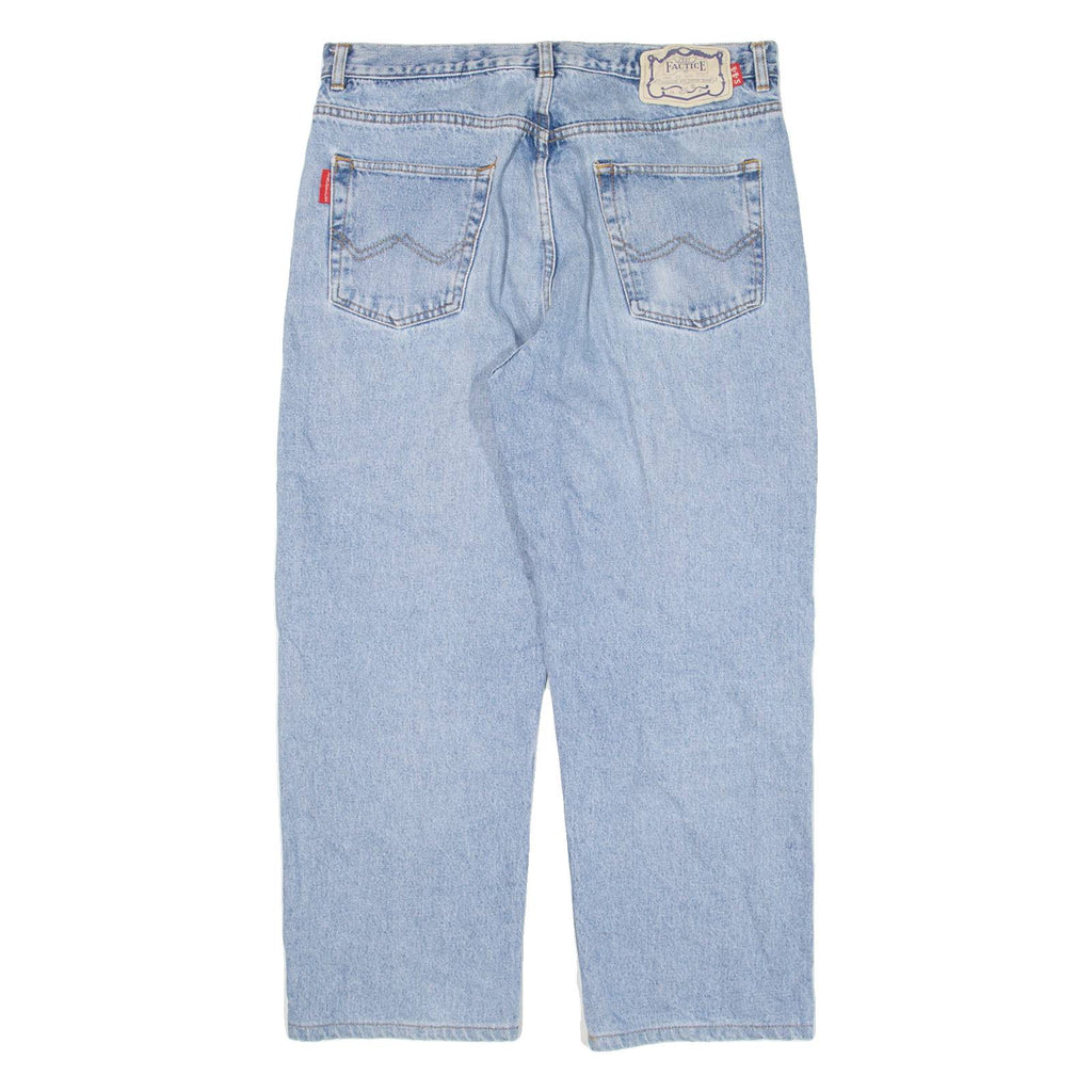 FACTICE Mens Jeans Blue Relaxed Straight W34 L24
