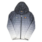 ELLESSE Mens Grey & White Ombre Zip Hooded Jacket S Polyester Blend Lightweight