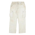CARHARTT Mens Cotton Blend Beige Relaxed Cargo Trousers W34 L32 Zip Closure