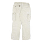 CARHARTT Mens Cotton Blend Beige Relaxed Cargo Trousers W34 L32 Zip Closure