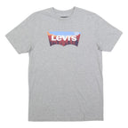 LEVI'S Mens Grey Graphic T-Shirt M Short Sleeve Crew Neck Cotton Blend Casual