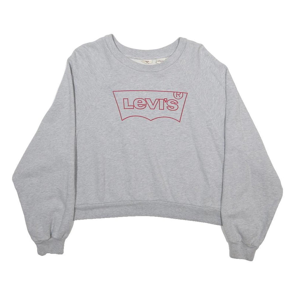 LEVI'S Womens Grey Sweatshirt Crew Neck S Cotton Blend Pullover Casual