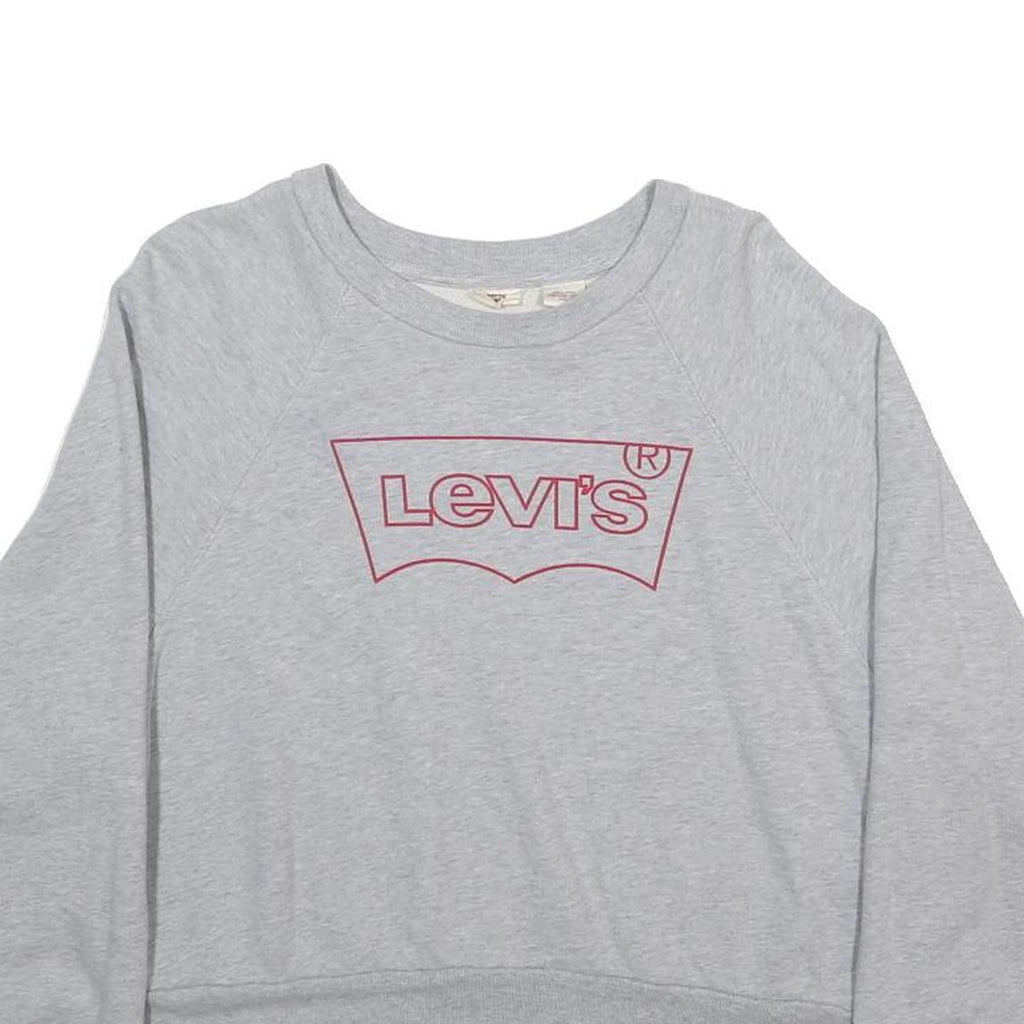 LEVI'S Womens Grey Sweatshirt Crew Neck S Cotton Blend Pullover Casual