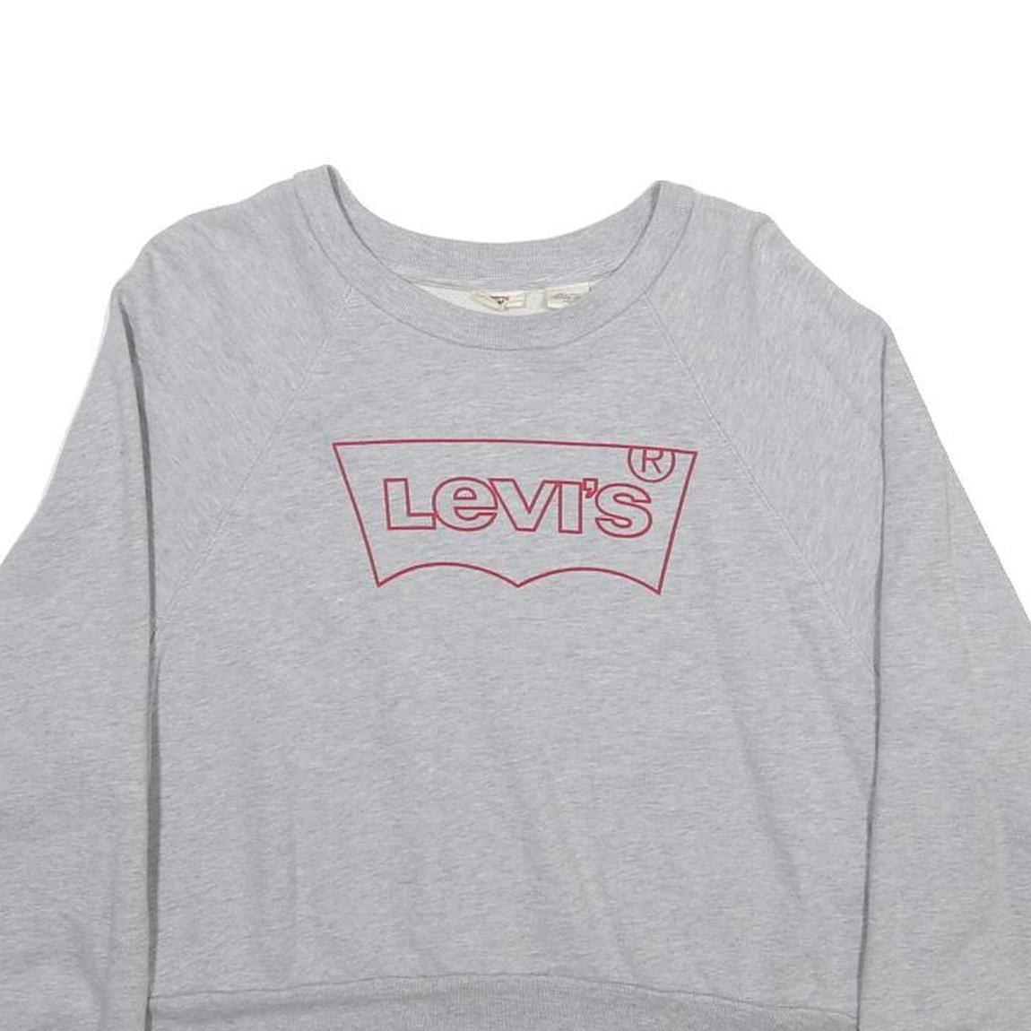 LEVI'S Womens Grey Sweatshirt Crew Neck S Cotton Blend Pullover Casual