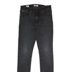 TOMMY JEANS Mens Slim Black Denim Skinny Jeans Cotton Blend W29 L32 Stylish