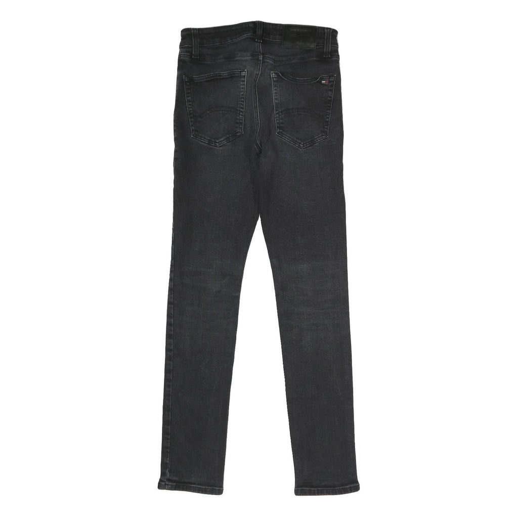 TOMMY JEANS Mens Slim Black Denim Skinny Jeans Cotton Blend W29 L32 Stylish