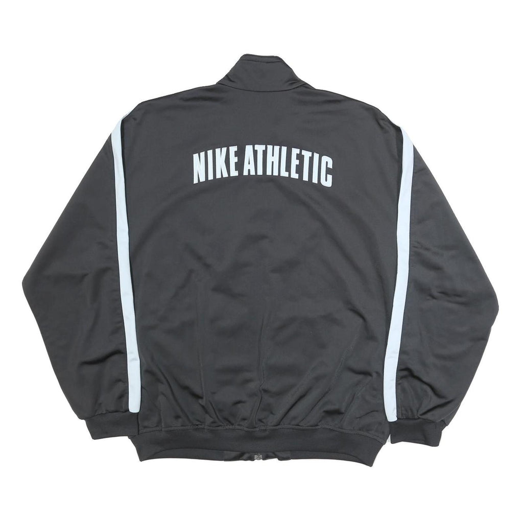 NIKE Mens Black & White Athletic Zip Up Polyester Jacket L Casual Sportswear