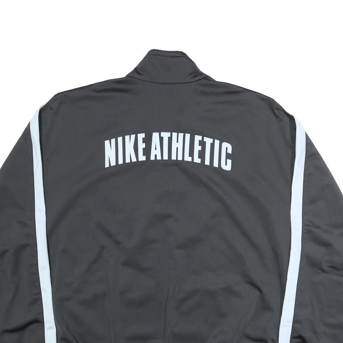 NIKE Mens Black & White Athletic Zip Up Polyester Jacket L Casual Sportswear