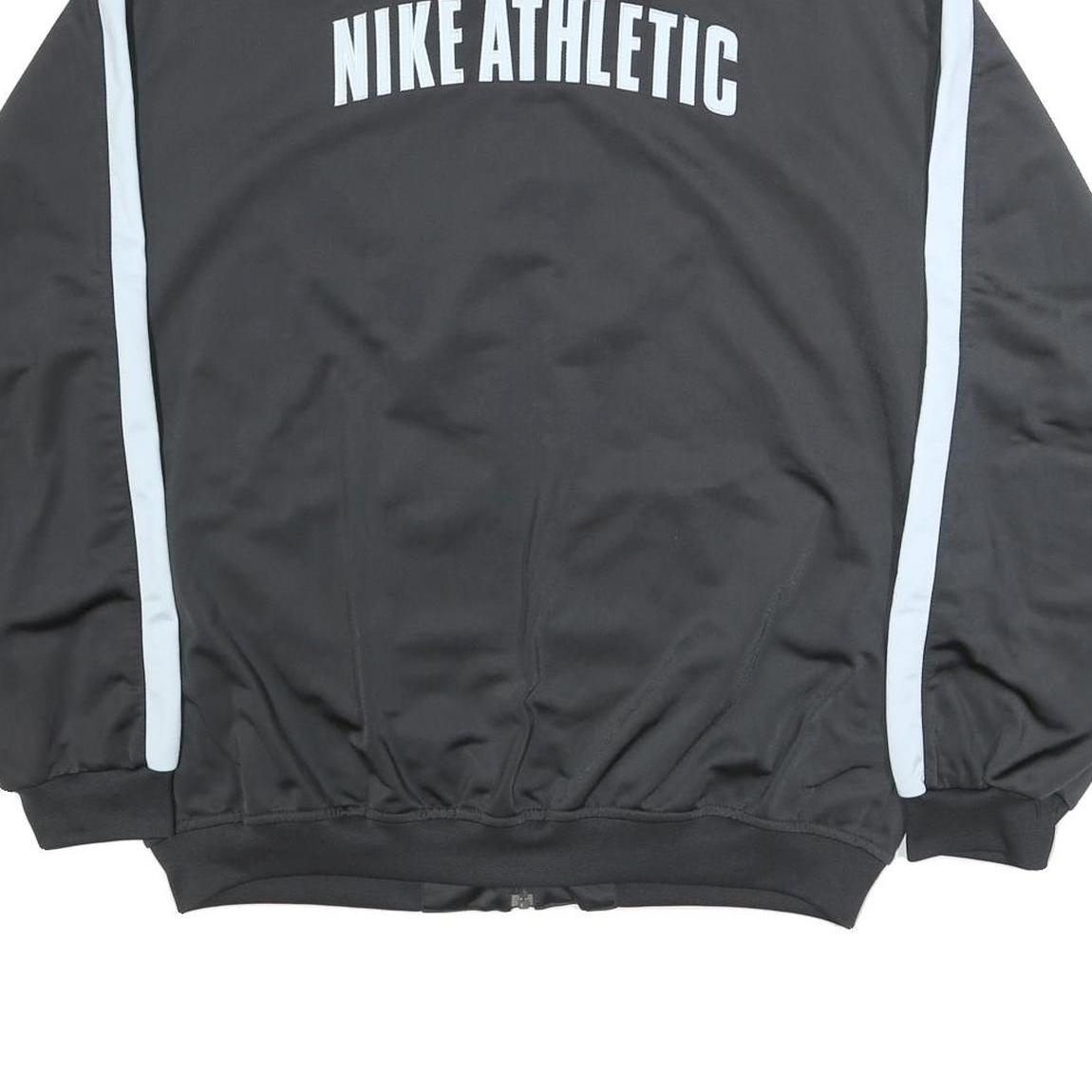 NIKE Mens Black & White Athletic Zip Up Polyester Jacket L Casual Sportswear